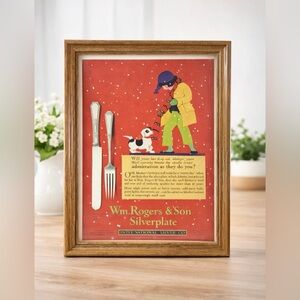 Feb 1923 Ladies Home Journal Wm.Roger's & Son SILVERPLATE Framed Advertisement